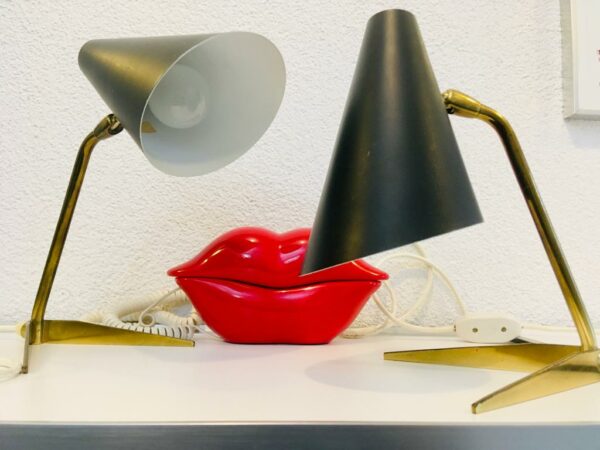 Original Paar Messing Tischlampen, 1950er - TOP-Zustand!