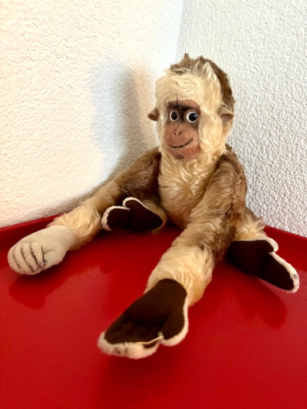 Steiff Tier Gibbon Affe 1960er Mohair Dralon Plüschtier