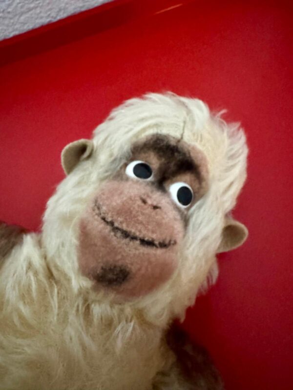 Steiff Tier Gibbon Affe 1960er Mohair Dralon Plüschtier