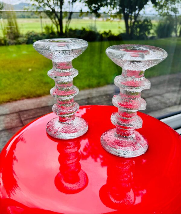 2er Set Glas littala Kerzenständer Kerzenhalter T. Sarpaneva