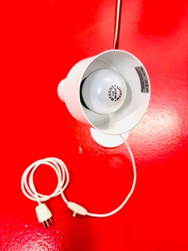 70er Jahre Leuchte Tischlampe | Spot Lampe Metall Weiss – Bild 3