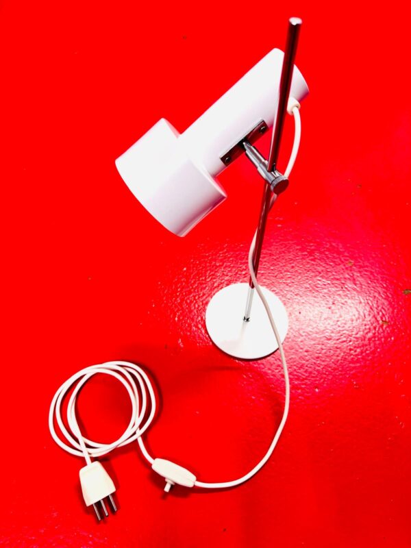 70er Jahre Leuchte Tischlampe | Spot Lampe Metall Weiss
