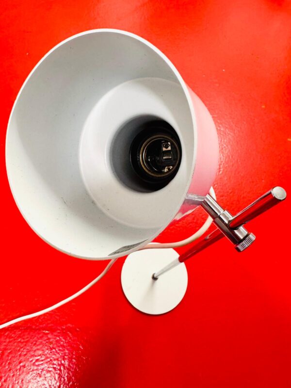 70er Jahre Leuchte Tischlampe | Spot Lampe Metall Weiss
